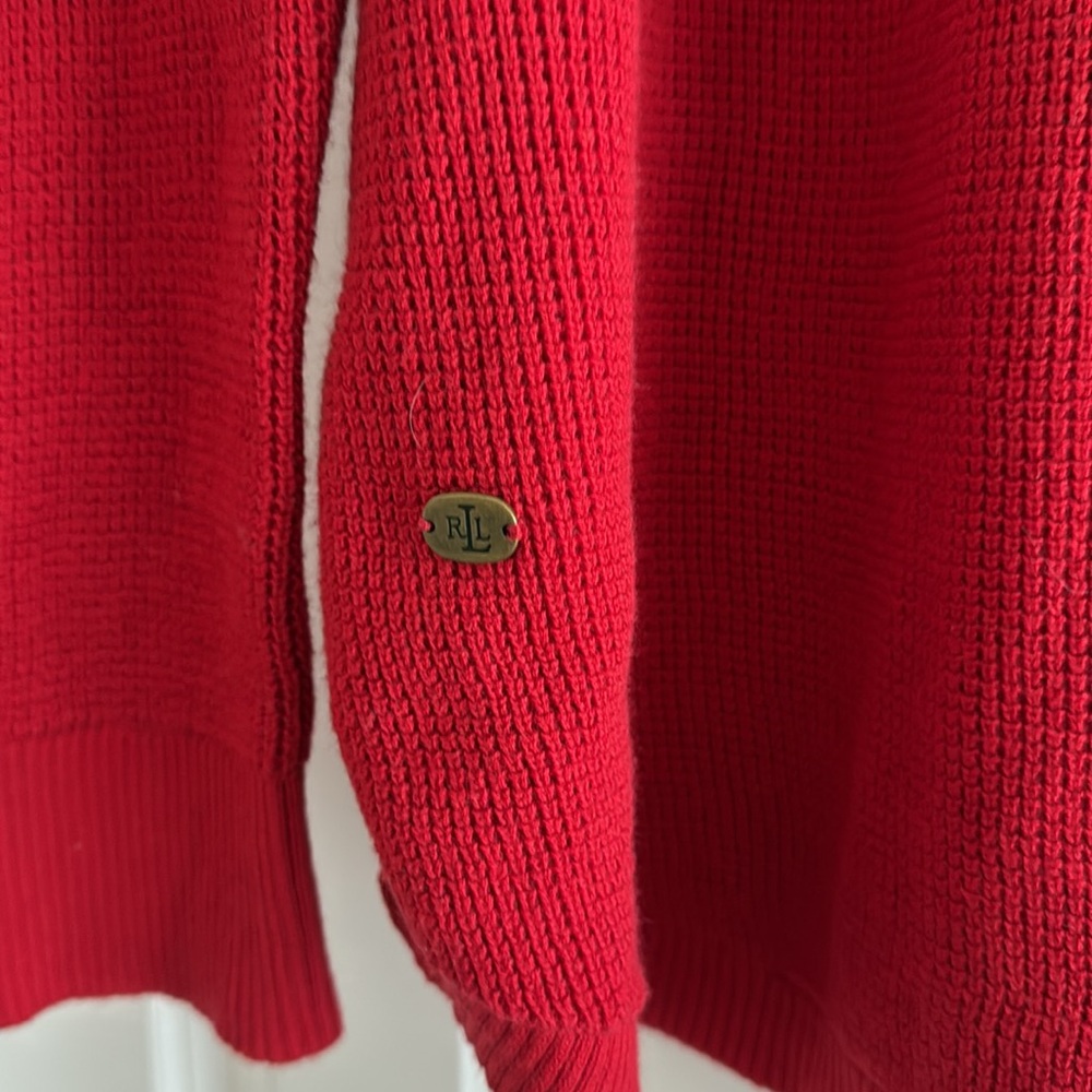 Lauren Ralph Lauren Red Cowl Neck Sweater - Picture 3 of 4